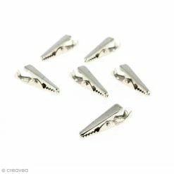 Lilou Blue Pinces Crocodiles Pince Crocodile 32 Mm - Argenté - 6 Pcs