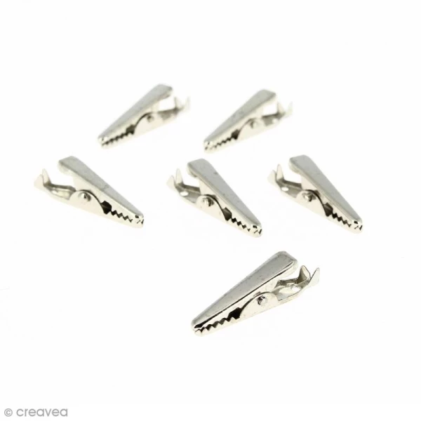 Lilou Blue Pinces Crocodiles Pince Crocodile 32 Mm - Argenté - 6 Pcs 3 Lilou Blue Pinces Crocodiles Pince Crocodile 32 Mm - Argenté - 6 Pcs