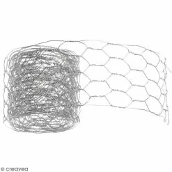 Glorex Embellissement Métal Grillage De Décoration - Argenté - 5 Cm X 2 M