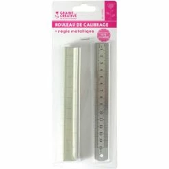 DTM Outil Modelage Kit Pâte Polymère - Rouleau De Calibrage + Règle Métallique