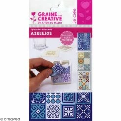 Graine Créative Outil Modelage Transferts Pour Pâte Polymère - Azulejos - 3 Planches