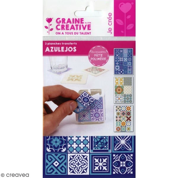 Graine Créative Outil Modelage Transferts Pour Pâte Polymère - Azulejos - 3 Planches 3 Graine Créative Outil Modelage Transferts Pour Pâte Polymère - Azulejos - 3 Planches