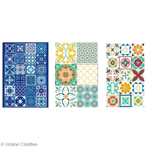 Graine Créative Outil Modelage Transferts Pour Pâte Polymère - Azulejos - 3 Planches 4 Graine Créative Outil Modelage Transferts Pour Pâte Polymère - Azulejos - 3 Planches – Image 2