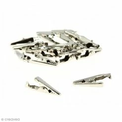 Lilou Blue Pinces Crocodiles Pince Crocodile 32 Mm - Argenté - 20 Pcs