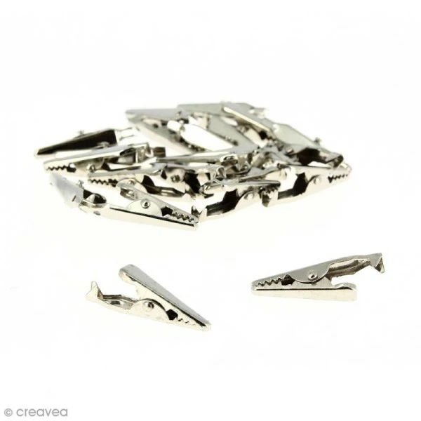 Lilou Blue Pinces Crocodiles Pince Crocodile 32 Mm - Argenté - 20 Pcs 2 Lilou Blue Pinces Crocodiles Pince Crocodile 32 Mm - Argenté - 20 Pcs