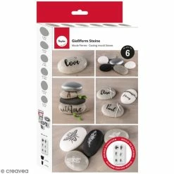 Rayher Moule Déco Pour Béton Créatif Moule En Silicone - Galets - 6 Pcs