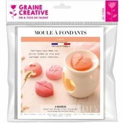 Graine Créative Moule Bougie Moule Pour Fondants à Bougie - Coeurs - 4 Pcs