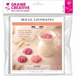 Graine Créative Moule Bougie Moule Pour Fondants à Bougie - Fleurs - 4 Pcs