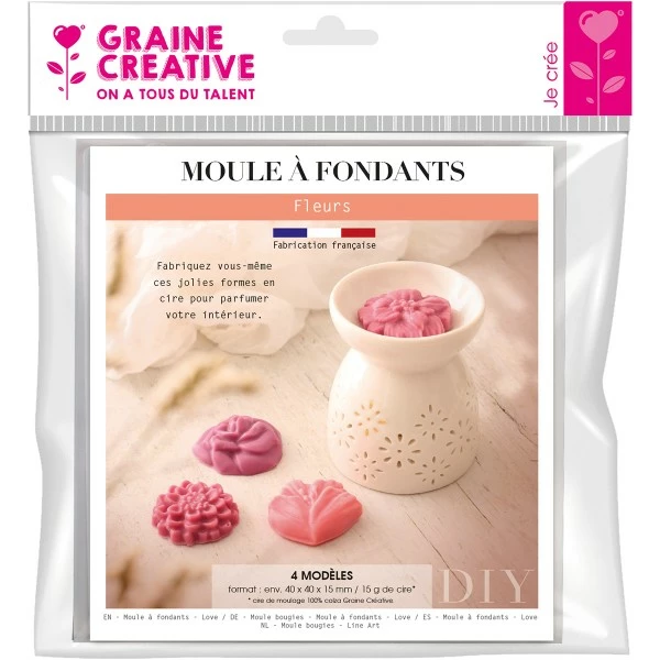 Graine Créative Moule Bougie Moule Pour Fondants à Bougie - Fleurs - 4 Pcs 3 Graine Créative Moule Bougie Moule Pour Fondants à Bougie - Fleurs - 4 Pcs