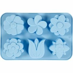 Creativ Company Moule Silicone Loisirs Créatifs - Fleurs - 6 Motifs
