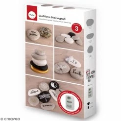 Rayher Moule Déco Pour Béton Créatif Moule En Silicone - Grands Galets - 3 Pcs