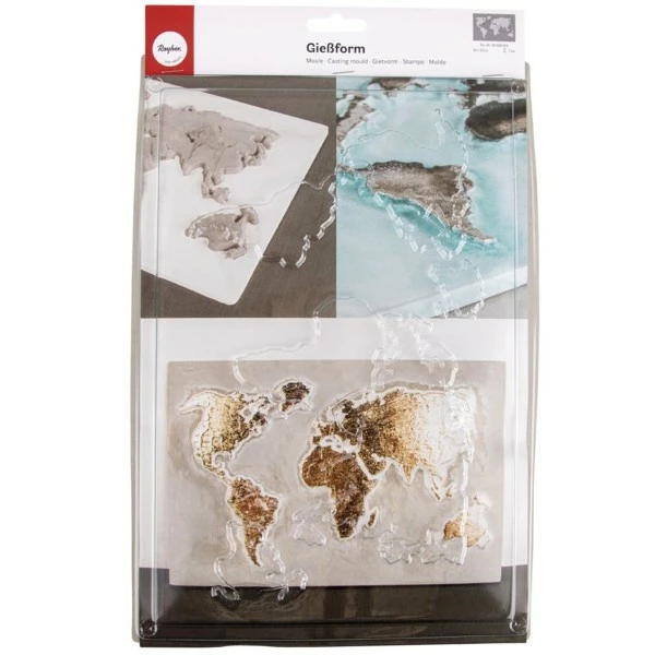 Rayher Moule Déco Pour Béton Créatif Moule Pour Béton Créatif - Carte Du Monde - 32 X 22 X 1,2 Cm - 1 Pce 3 Rayher Moule Déco Pour Béton Créatif Moule Pour Béton Créatif - Carte Du Monde - 32 X 22 X 1,2 Cm - 1 Pce