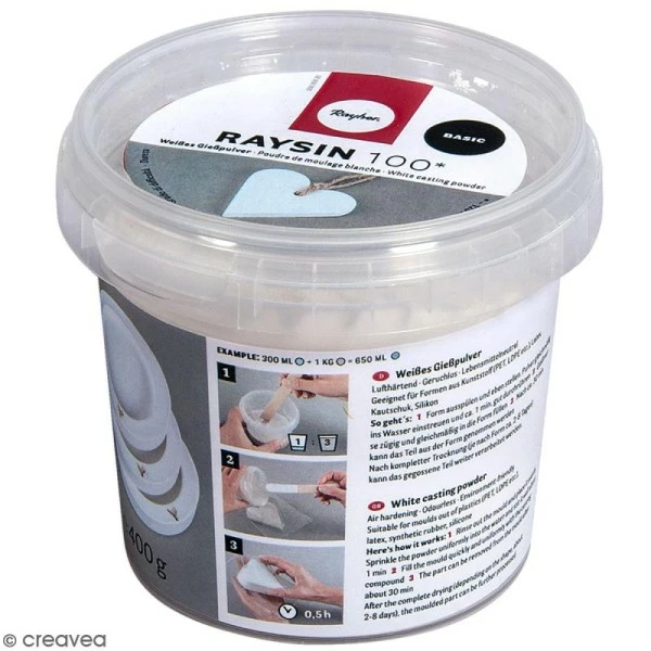 Rayher Préparation Pour Béton Créatif Poudre De Moulage Raysin 100 Basic - Blanc - 400 G 3 Rayher Préparation Pour Béton Créatif Poudre De Moulage Raysin 100 Basic - Blanc - 400 G