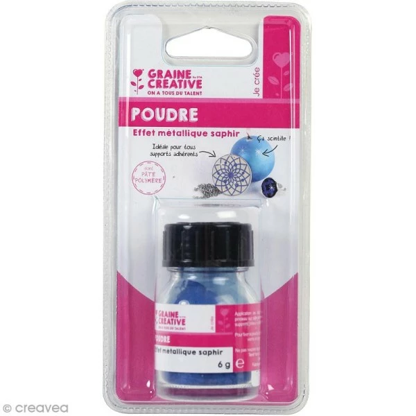 Graine Créative Feuille à Dorer Poudre Effet Métallique - Bleu Saphir - 6 G 3 Graine Créative Feuille à Dorer Poudre Effet Métallique - Bleu Saphir - 6 G