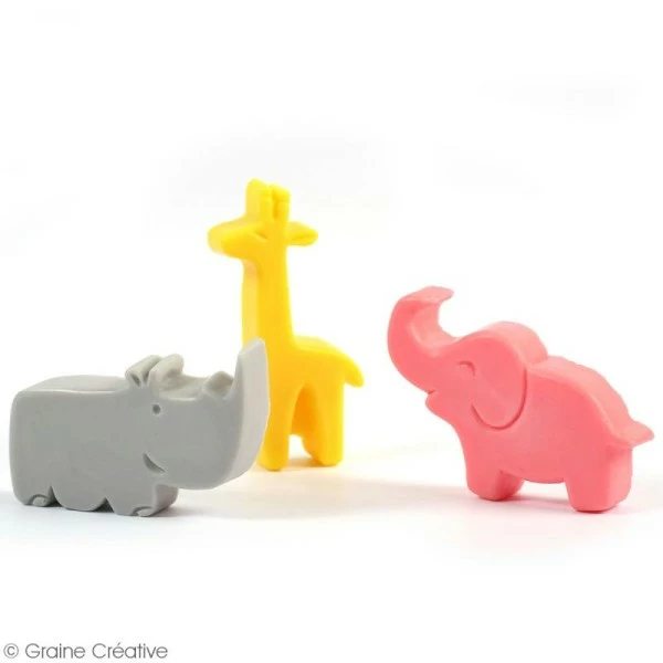 Graine Créative Moule Savon Moule à Savons Fantaisie - Animaux De La Savane - 3 Pcs 4 Graine Créative Moule Savon Moule à Savons Fantaisie - Animaux De La Savane - 3 Pcs – Image 2
