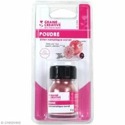 Graine Créative Feuille à Dorer Poudre Effet Métallique - Rose Corail - 6 G