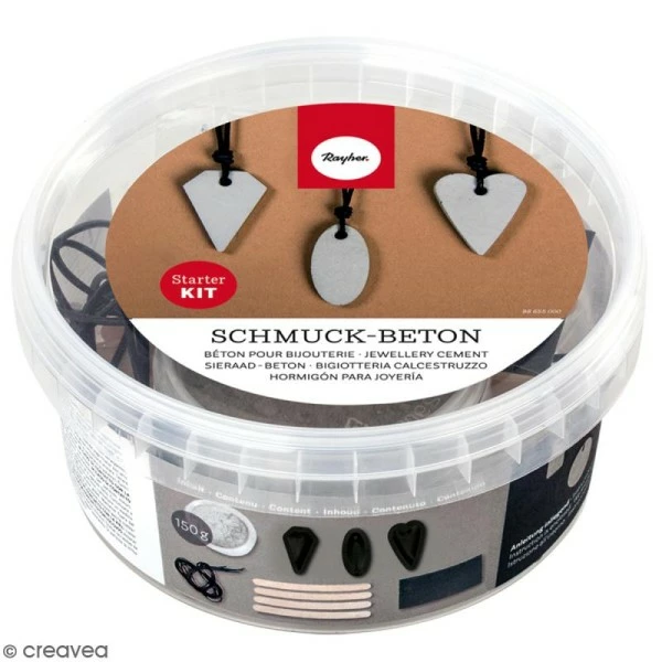 Rayher Kit Créatif Pour Béton Kit De Démarrage Béton Pour Bijoux - 3 Colliers 2 Rayher Kit Créatif Pour Béton Kit De Démarrage Béton Pour Bijoux - 3 Colliers