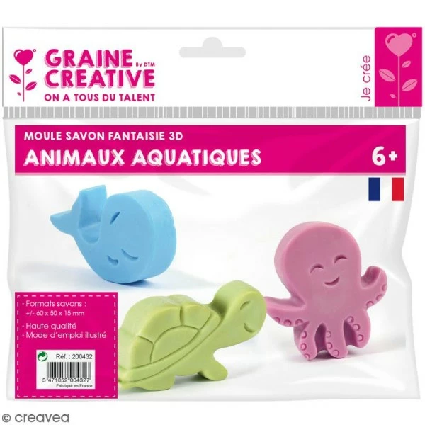 Graine Créative Moule Savon Moule à Savons Fantaisie - Animaux De La Mer - 3 Pcs 3 Graine Créative Moule Savon Moule à Savons Fantaisie - Animaux De La Mer - 3 Pcs