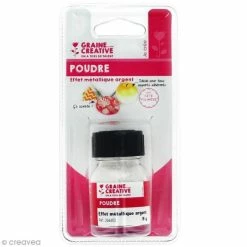 Graine Créative Feuille à Dorer Poudre Effet Métallique - Argenté - 8 G