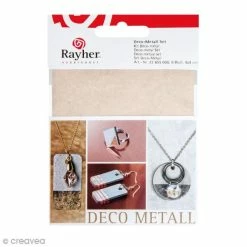 Rayher Kit Créatif Pour Béton Kit Déco Métal - Doré, Cuivré Et Argenté - 6 Feuilles De 9 X 9 Cm