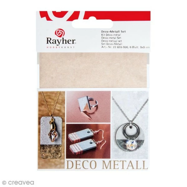 Rayher Kit Créatif Pour Béton Kit Déco Métal - Doré, Cuivré Et Argenté - 6 Feuilles De 9 X 9 Cm 3 Rayher Kit Créatif Pour Béton Kit Déco Métal - Doré, Cuivré Et Argenté - 6 Feuilles De 9 X 9 Cm