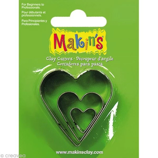 Emporte Pièce Modelage Emporte-pièces Makin's Clay Coeur - 3 Pcs 2 Emporte Pièce Modelage Emporte-pièces Makin's Clay Coeur - 3 Pcs