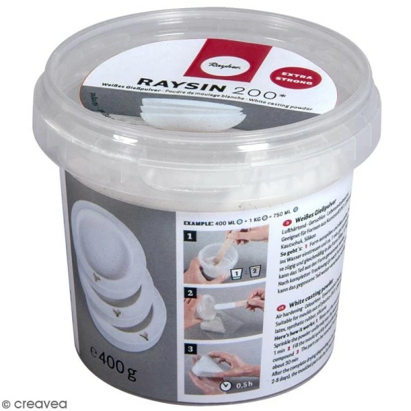 Rayher Préparation Pour Béton Créatif Poudre De Moulage Raysin 200 Extra Strong - Blanc - 400 G 4 Rayher Préparation Pour Béton Créatif Poudre De Moulage Raysin 200 Extra Strong - Blanc - 400 G – Image 2