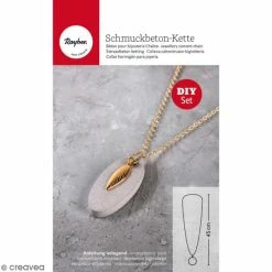 Rayher store 5 Rayher Kit Créatif Pour Béton Kit Béton Pour Bijou Chaîne - Feuille - 45 Cm