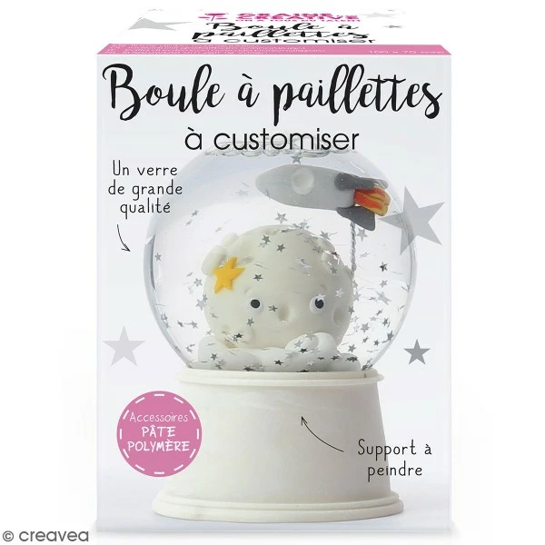 Graine Créative Boule à Neige Boule à Paillettes 8 Cm à Décorer - Paillettes Incluses 2 Graine Créative Boule à Neige Boule à Paillettes 8 Cm à Décorer - Paillettes Incluses