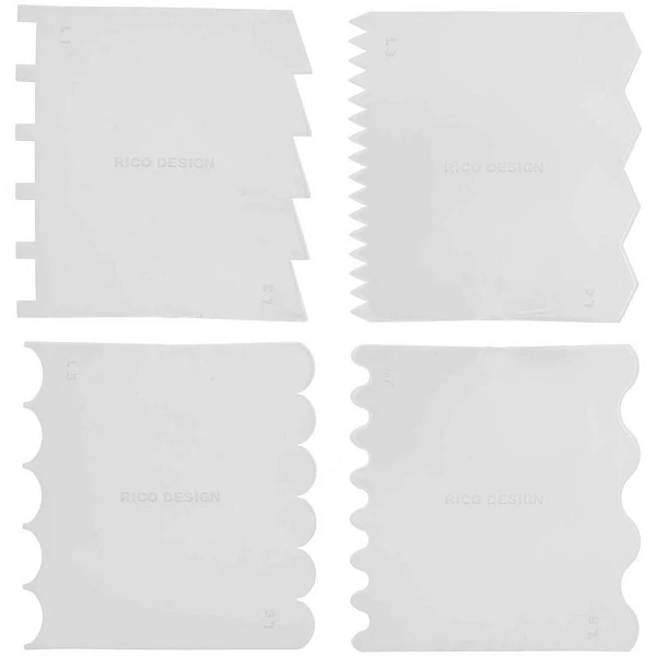 Rico Design Outil Modelage Spatules à Effets - Motifs Grossiers - 4 Pcs 4 Rico Design Outil Modelage Spatules à Effets - Motifs Grossiers - 4 Pcs – Image 2